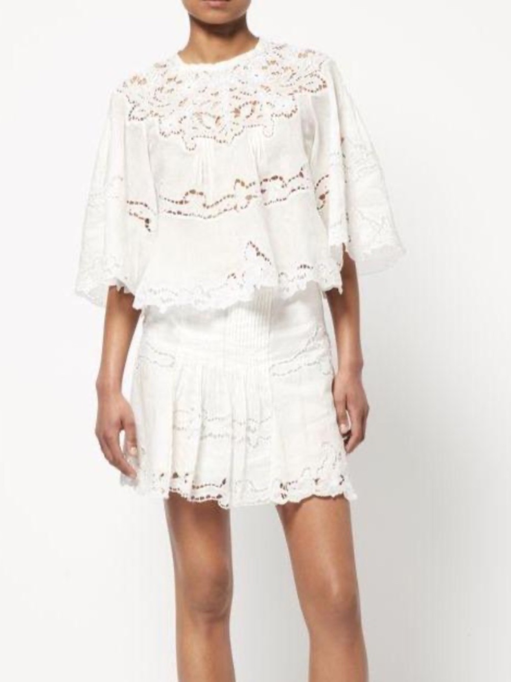 Isabel Marant Eyelet Top (Size 36) and Skirt (Size 38) Set